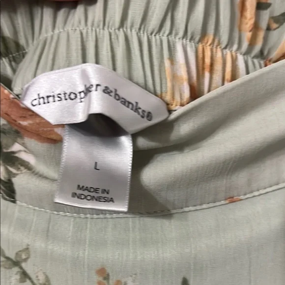 Christopher & Banks Green Floral Midi Skirt - Picture 3 of 4